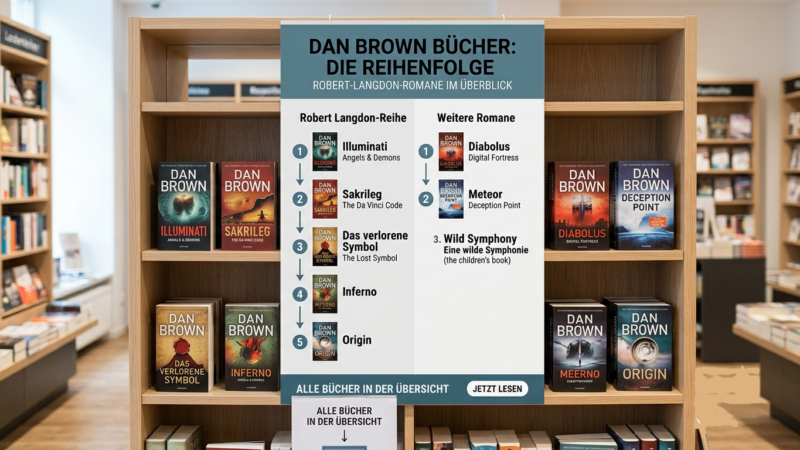 Dan Brown Reihenfolge: Alle Bücher und Robert-Langdon-Romane im Überblick